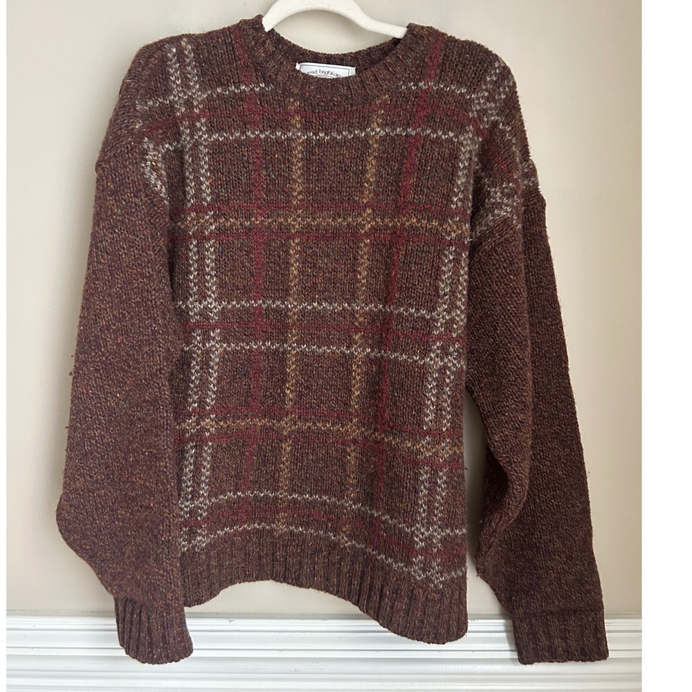West Highland Woollens‎ Vtg Mens M Pure New Wool Sweater Made Scottland Brown